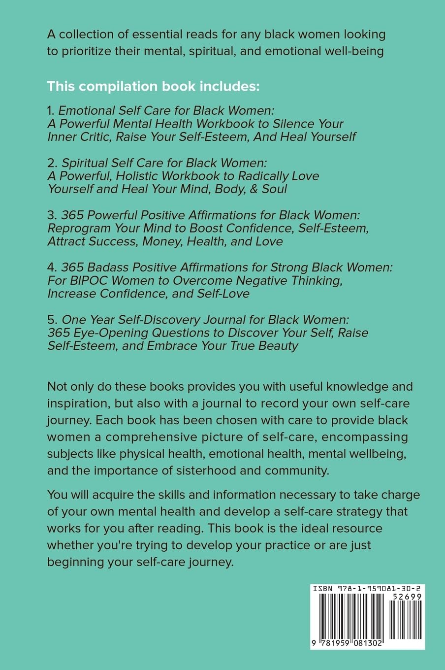 Self Care for Black Women: 5 Books in 1 A Powerful Mental Health Workbook to Quiet Your Inner Critic, Boost Self-Esteem, and Love Yourself