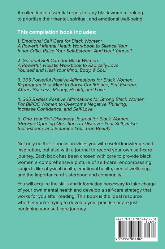 Self Care for Black Women: 5 Books in 1 A Powerful Mental Health Workbook to Quiet Your Inner Critic, Boost Self-Esteem, and Love Yourself